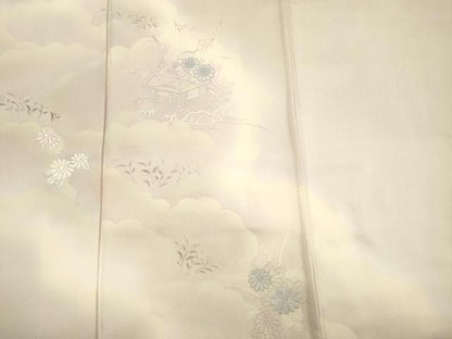 平和屋着物■訪問着　刺繍　風景花文　暈し染め　正絹　逸品　DABG7524ya