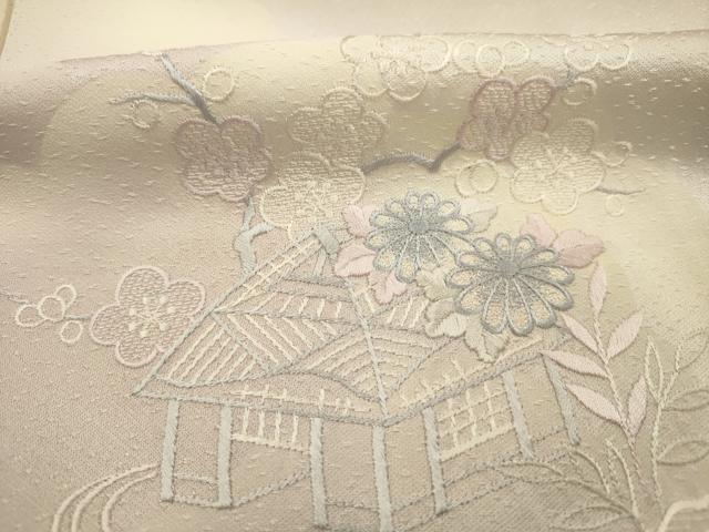 平和屋着物■訪問着　刺繍　風景花文　暈し染め　正絹　逸品　DABG7524ya