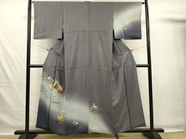 平和屋着物■訪問着　地紙人物花文　暈し染め　金彩　正絹　逸品　DABG7529ya