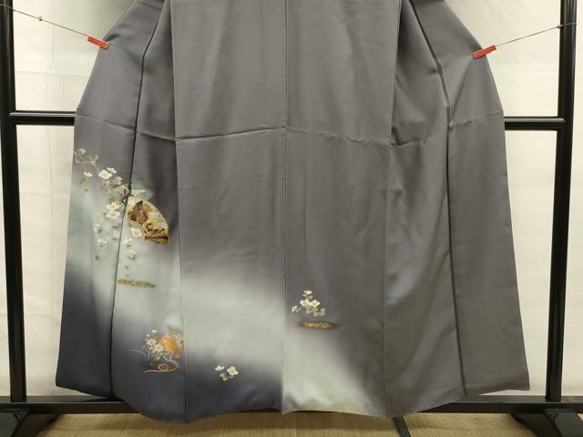 平和屋着物■訪問着　地紙人物花文　暈し染め　金彩　正絹　逸品　DABG7529ya