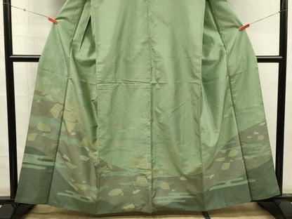 平和屋着物■訪問着　本場染大島紬　エ霞風景文　正絹　逸品　DABG7530ya