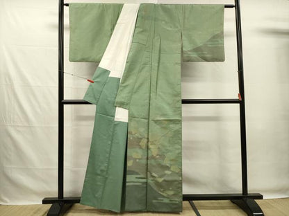 平和屋着物■訪問着　本場染大島紬　エ霞風景文　正絹　逸品　DABG7530ya