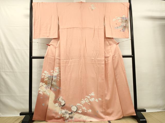 平和屋着物■訪問着　几帳花文　暈し染め　正絹　逸品　DABG7531ya