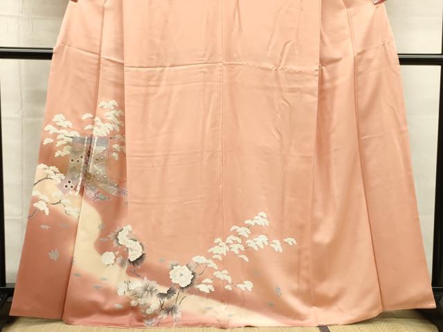 平和屋着物■訪問着　几帳花文　暈し染め　正絹　逸品　DABG7531ya