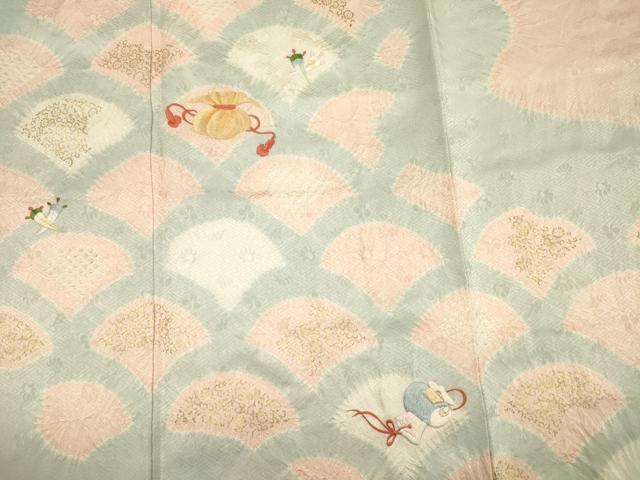 平和屋着物■訪問着　絞り　刺繍　宝尽くし　金彩　正絹　逸品　DABG7533ya