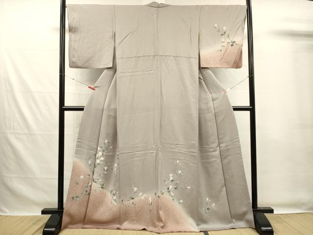 平和屋着物■訪問着　友禅　草花文　暈し染め　正絹　逸品　DABG7542ya
