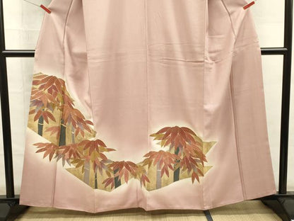 平和屋着物■豪華色留袖　駒刺繍　笹竹文　暈し染め　金彩　正絹　逸品　DABG7551ya