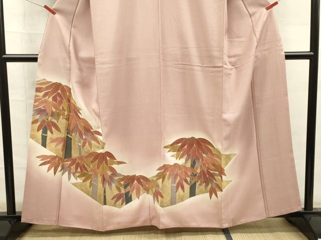 平和屋着物■豪華色留袖　駒刺繍　笹竹文　暈し染め　金彩　正絹　逸品　DABG7551ya
