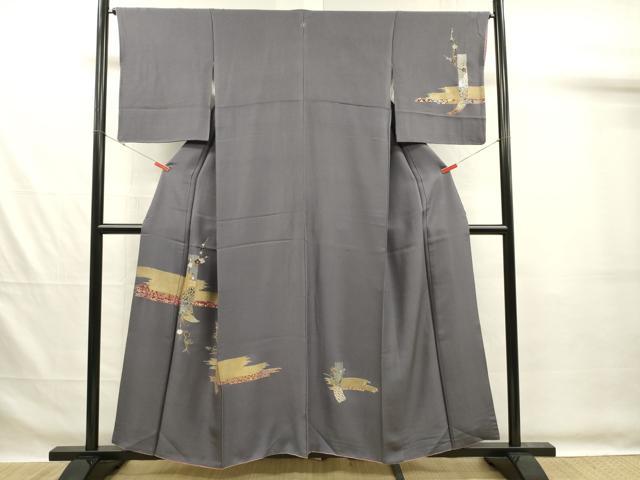 平和屋着物■訪問着　短冊花文　枝梅　金彩　正絹　逸品　DABG7554ya