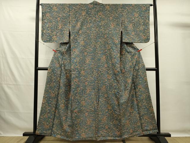 平和屋着物■上質な小紋　草花松文　正絹　逸品　DABG7562ya