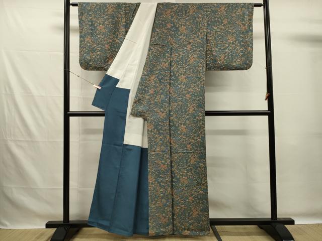 平和屋着物■上質な小紋　草花松文　正絹　逸品　DABG7562ya