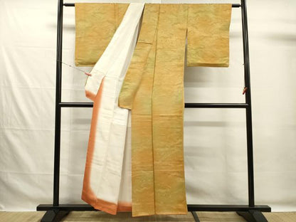平和屋着物■上質な小紋　雲取り箔散らし地紋　暈し染め　正絹　逸品　DABG7565ya