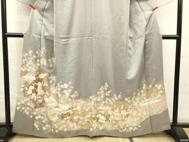 平和屋着物■豪華色留袖　飛鶴花文　金彩　正絹　逸品　DABG7571ya