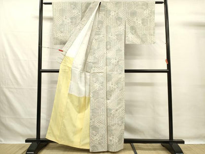 平和屋着物■上質な紬　亀甲花文　正絹　逸品　DABG7594ya