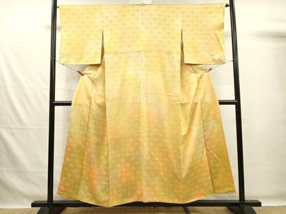平和屋着物■上質な小紋　菊青海波地紋　暈し染め　正絹　逸品　DABG7612ya
