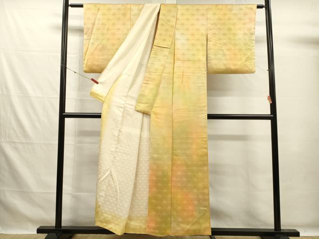 平和屋着物■上質な小紋　菊青海波地紋　暈し染め　正絹　逸品　DABG7612ya