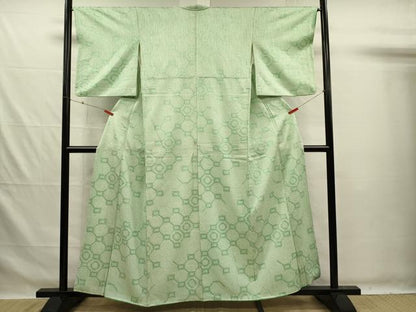 平和屋着物■上質な小紋　総絞り　蜀江繋ぎ　正絹　逸品　DABG7615ya