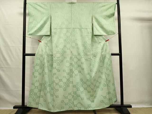 平和屋着物■上質な小紋　総絞り　蜀江繋ぎ　正絹　逸品　DABG7615ya