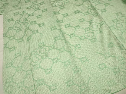 平和屋着物■上質な小紋　総絞り　蜀江繋ぎ　正絹　逸品　DABG7615ya