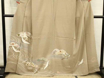 平和屋着物■豪華色留袖　飛鶴花松文　暈し染め　正絹　逸品　未使用　DABG7619ya