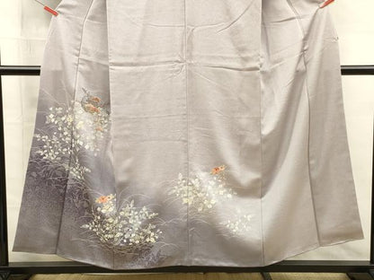 平和屋着物■中国三大刺繍　スワトウ刺繍　汕頭刺繍　訪問着　花松文　暈し染め　金糸　正絹　逸品　DABG7622ya