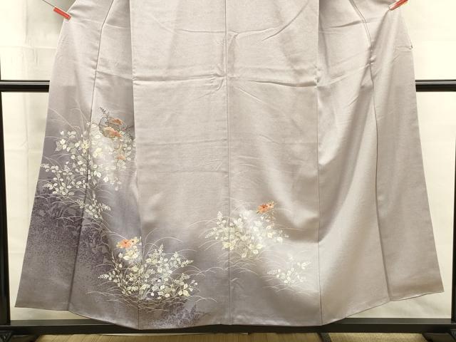平和屋着物■中国三大刺繍　スワトウ刺繍　汕頭刺繍　訪問着　花松文　暈し染め　金糸　正絹　逸品　DABG7622ya