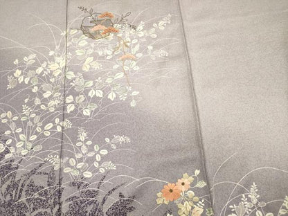 平和屋着物■中国三大刺繍　スワトウ刺繍　汕頭刺繍　訪問着　花松文　暈し染め　金糸　正絹　逸品　DABG7622ya