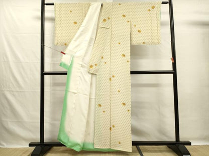 平和屋着物■上質な小紋　舞楓文　麻の葉　正絹　逸品　DABG7626ya