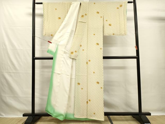 平和屋着物■上質な小紋　舞楓文　麻の葉　正絹　逸品　DABG7626ya