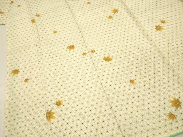 平和屋着物■上質な小紋　舞楓文　麻の葉　正絹　逸品　DABG7626ya