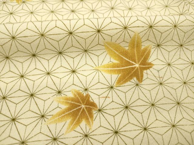 平和屋着物■上質な小紋　舞楓文　麻の葉　正絹　逸品　DABG7626ya