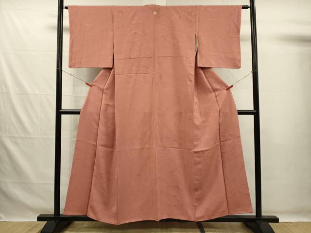 平和屋着物■上質な色無地　人物風景文　大名行列　赭色　正絹　逸品　DABG7629ya