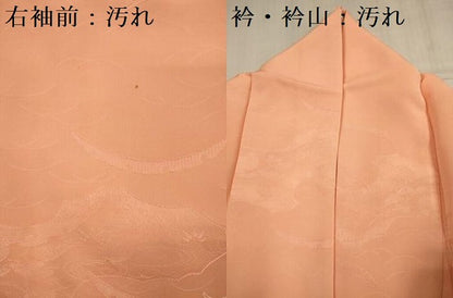 平和屋着物■上質な色無地　風景雪芝地紋　深支子色　正絹　逸品　DABG7631ya