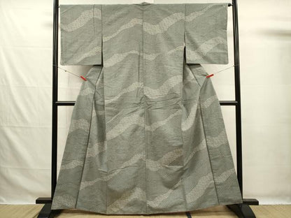 平和屋着物■江戸小紋　紬地　道長吉祥花文　正絹　逸品　DABG7635ya