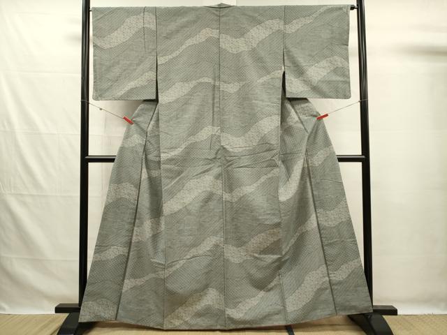 平和屋着物■江戸小紋　紬地　道長吉祥花文　正絹　逸品　DABG7635ya