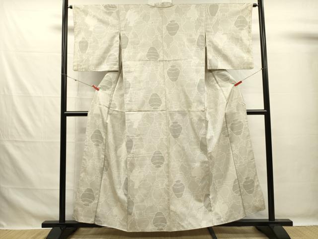 平和屋着物■上質な紬　陶器文　正絹　逸品　DABG7648ya