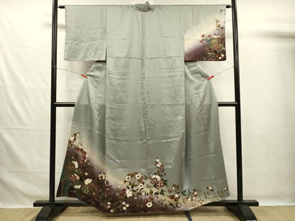 平和屋着物■訪問着　花唐草文　暈し染め　金彩　正絹　逸品　DABG7652ya