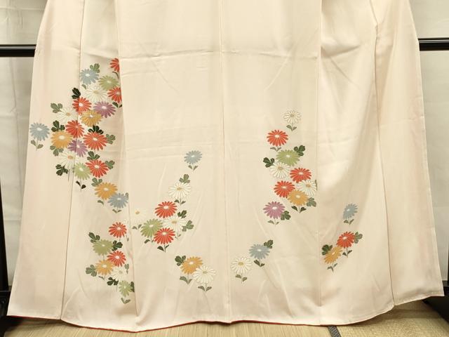 平和屋着物■訪問着　駒刺繍　菊　銀彩　正絹　逸品　DABG7663ya