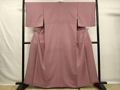 平和屋着物■上質な色無地　霞地紋　葡萄鼠色　正絹　逸品　DABG7671ya