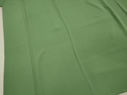 平和屋着物■上質な色無地　若葉色　正絹　逸品　DABG7673ya