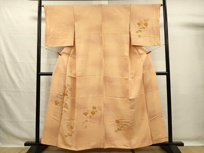 平和屋着物■訪問着　駒刺繍　草花文　暈し染め　金彩　正絹　逸品　DABG7681ya