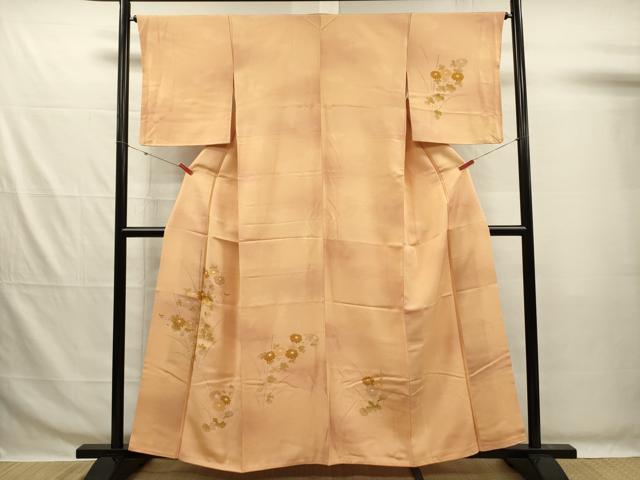 平和屋着物■訪問着　駒刺繍　草花文　暈し染め　金彩　正絹　逸品　DABG7681ya