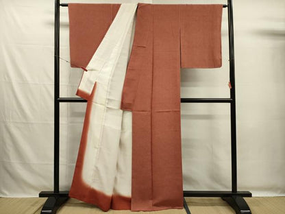 平和屋着物■江戸小紋　鶴亀　伊勢型小紋　竹泉作　草木染　反端付き　正絹　逸品　DABG7693ya