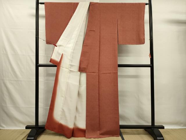 平和屋着物■江戸小紋　鶴亀　伊勢型小紋　竹泉作　草木染　反端付き　正絹　逸品　DABG7693ya