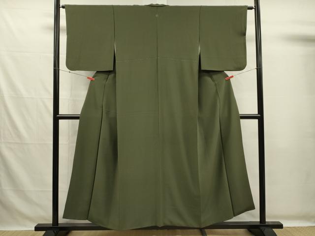 平和屋着物■上質な色無地　麹塵色　正絹　逸品　DABG7701ya