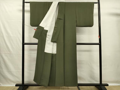 平和屋着物■上質な色無地　麹塵色　正絹　逸品　DABG7701ya
