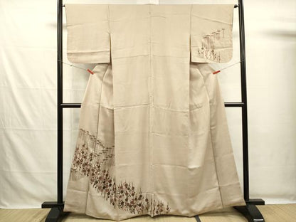 平和屋着物■訪問着　刺繍　笹竹文　枝梅　正絹　逸品　DABG7704ya