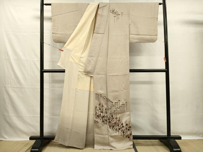 平和屋着物■訪問着　刺繍　笹竹文　枝梅　正絹　逸品　DABG7704ya