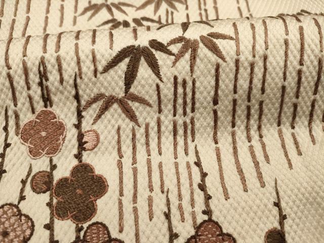 平和屋着物■訪問着　刺繍　笹竹文　枝梅　正絹　逸品　DABG7704ya