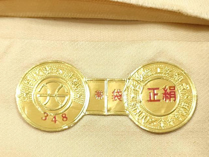 平和屋着物◎西陣　六通柄袋帯　横段エ霞花文　金銀糸　証紙付き　正絹　逸品　DABG7741ya